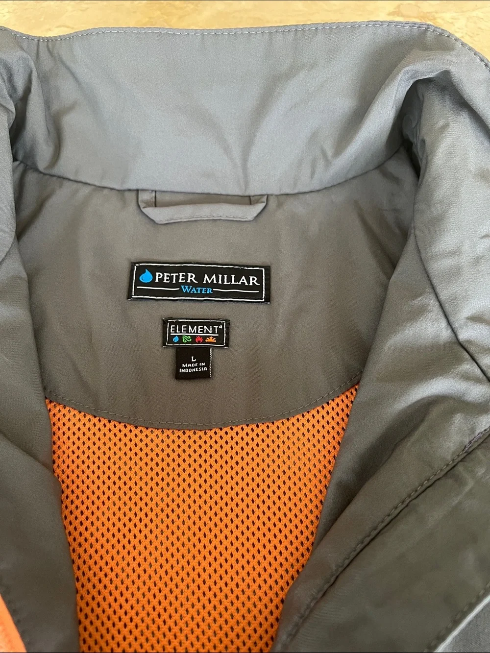 Peter Millar Element‎ Short Sleeve Water Jacket Grey Mens M Golf Layering Tech